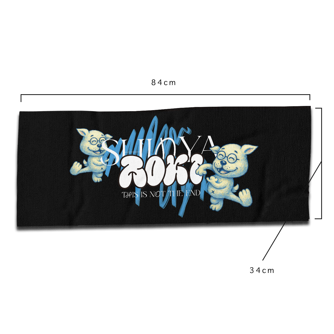 青木真也 試合 TEAM ロングフェイスタオル "This is not the end" / Shinya Aoki