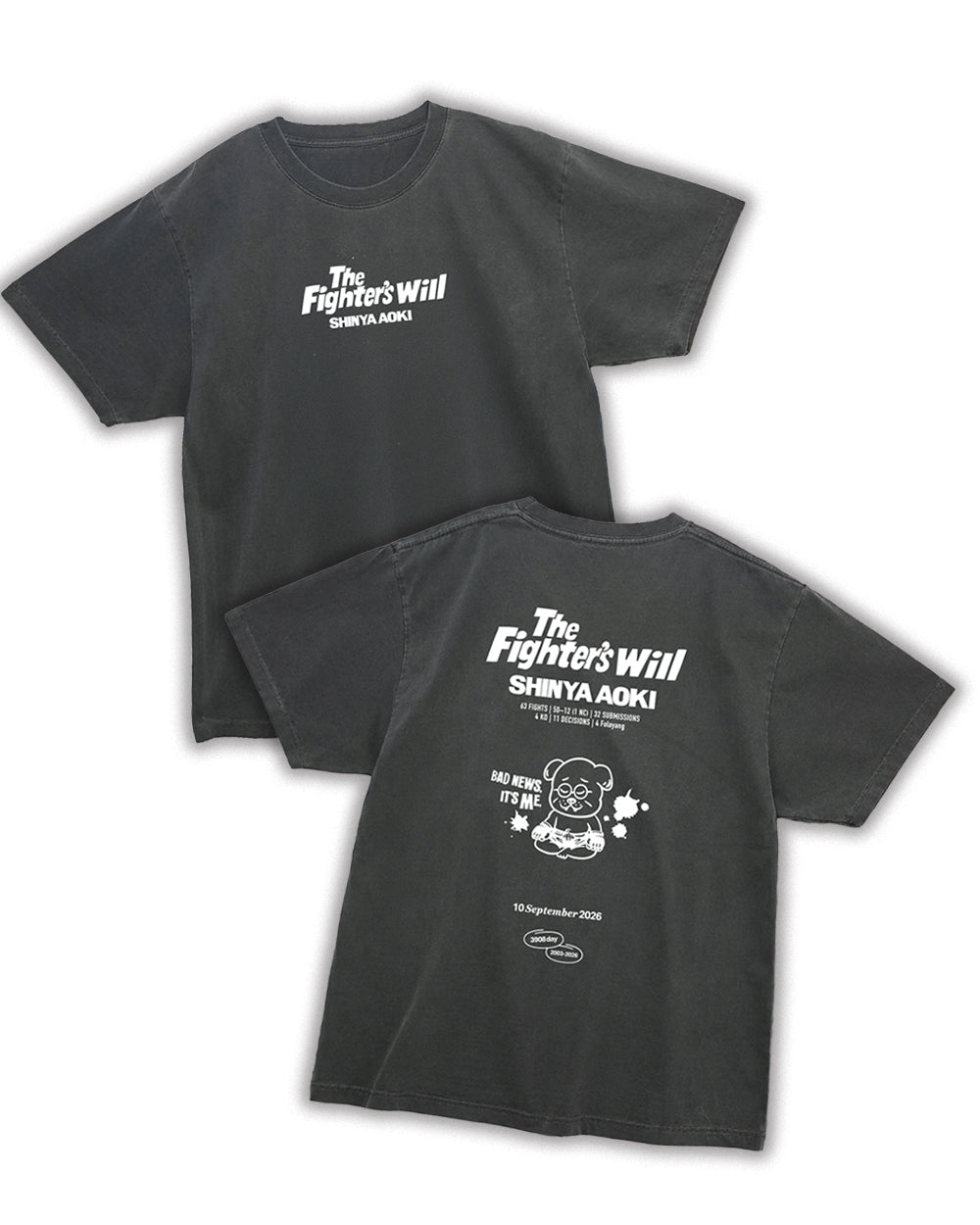 A* SHINYA AOKI "The Fighter's Will" Character H/S T-Shirts | 2026.09 Edition