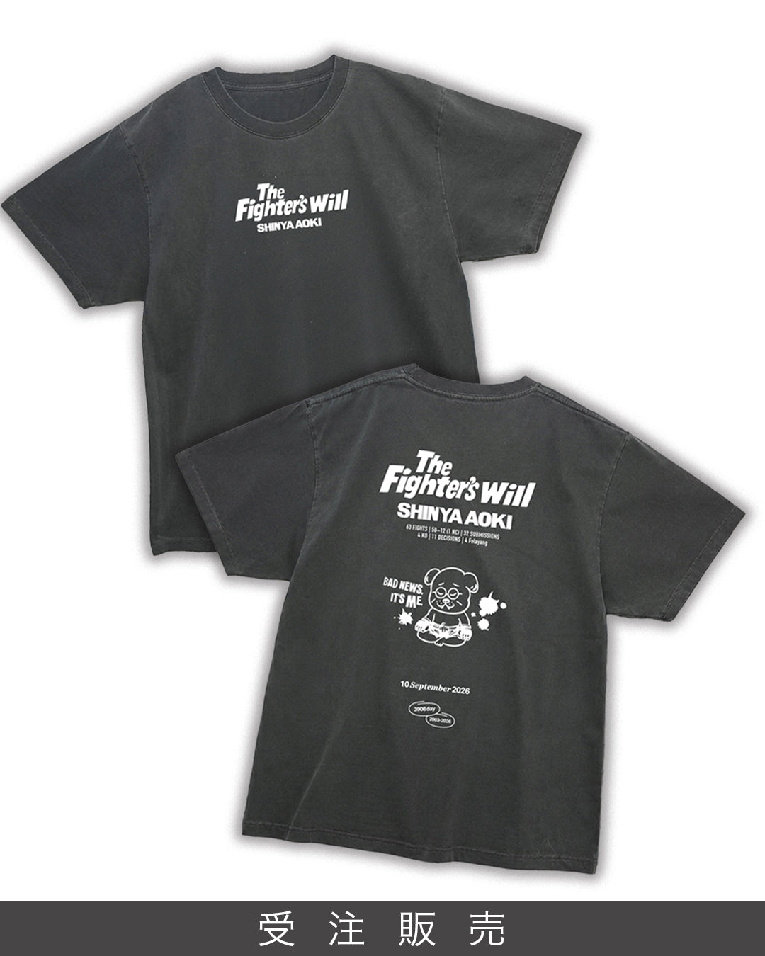 A* SHINYA AOKI "The Fighter's Will" Character H/S T-Shirts | 2026.09 Edition